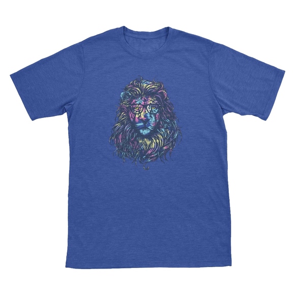 Tops - Custom Unisex Lion 80's retro t-shirt  graphic Tee